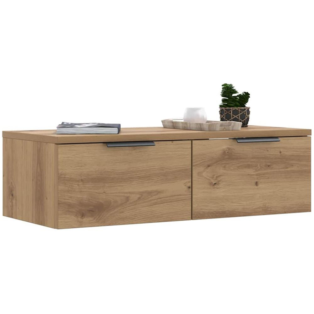 vidaXL 2 Drawer Artisan Oak Wall Mounted Cabinet Image 3
