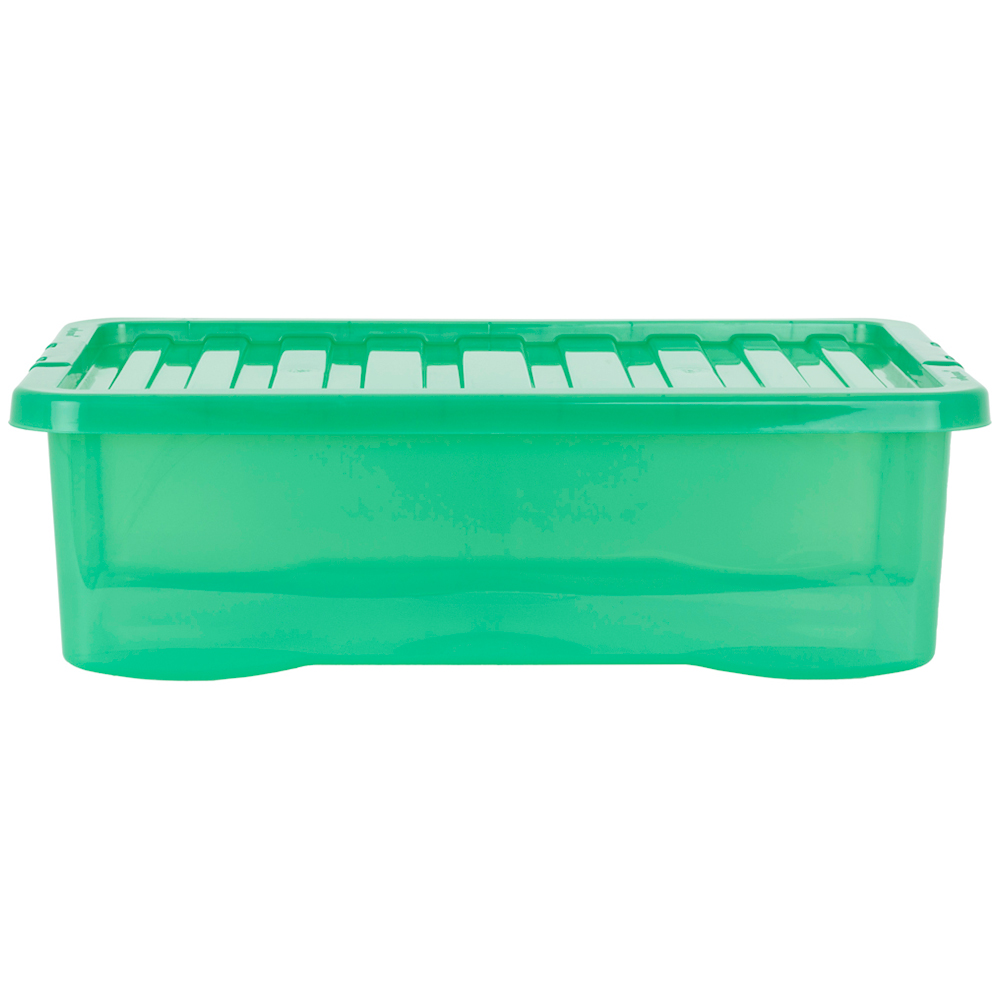 Wham Multisize Crystal Stackable Plastic Green Storage Box and Lid Set 5 Piece Image 8