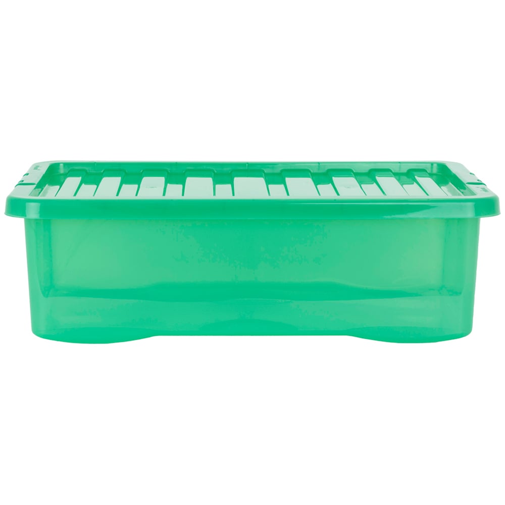 Wham Crystal Stackable Plastic Green Storage Box with Lid 5 Piece Image 8