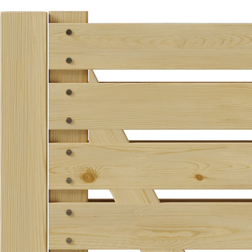 Living and Home Wooden Garden Slat Reinforced Gate with Door Latch 70.8 x 35.4 inch Image 5