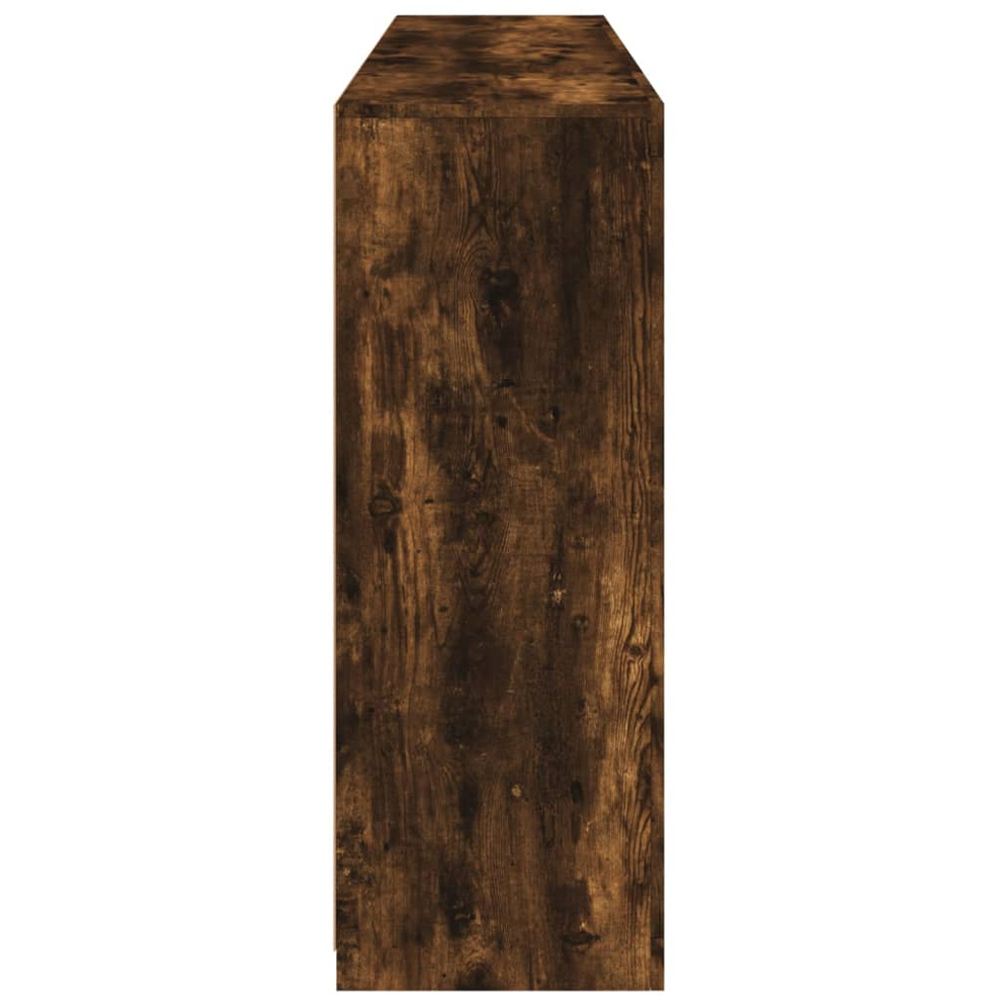 vidaXL 2 Door 12 Shelf Smoked Oak Wide Sideboard with LED Lights 3 Piece Image 9