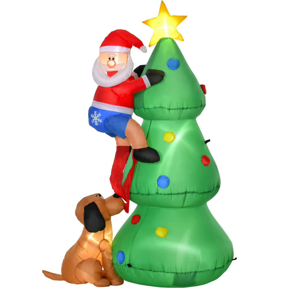 Everglow LED Inflatable Christmas Tree with Santa Claus and Dog Decoration 5.9ft Image 2