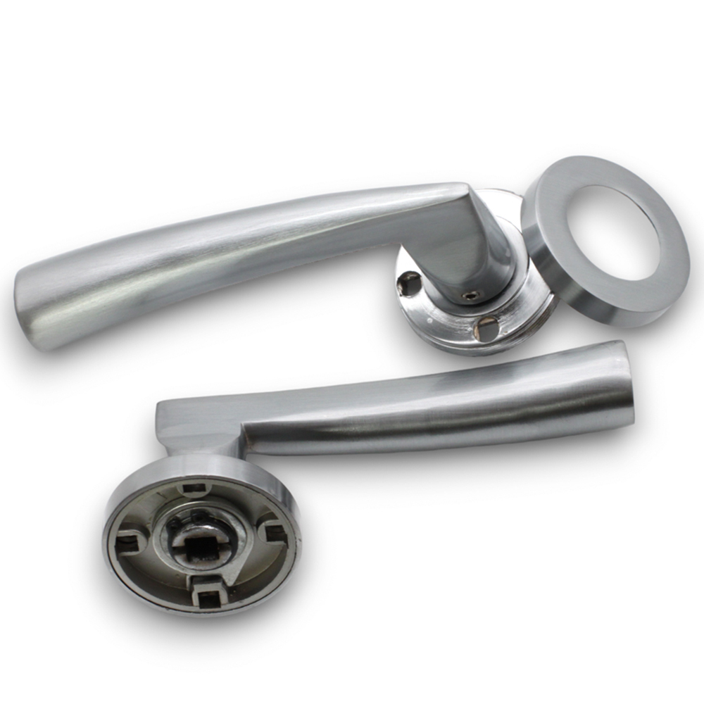 Spira Brass Lego Satin Chrome Lever Door Handle 2 Pack Image 3