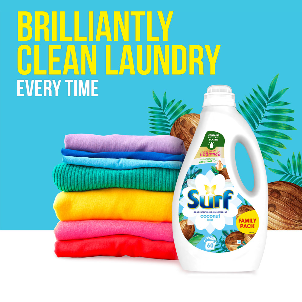 Surf Coconut Bliss Concentrated Liquid Laundry Detergent 60 Washes Wilko