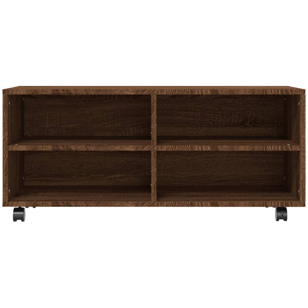 vidaXL 4 Shelf Brown Oak Mobile TV Cabinet Image 4
