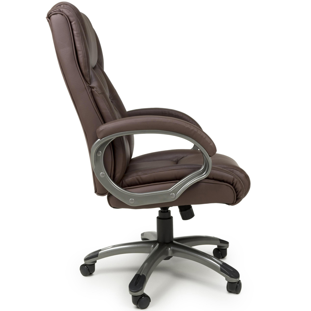 Portland Regent Brown Executive Leather-Faced Office Chair Image 3