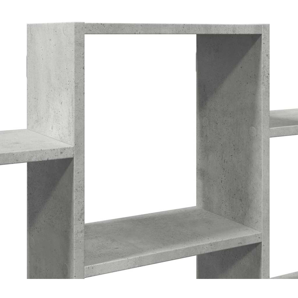 vidaXL 7 Shelf Concrete Grey Floating Wall Shelf Image 6