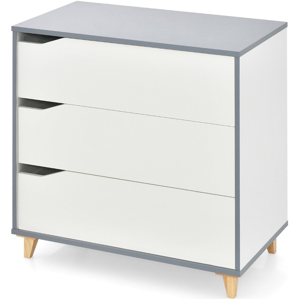 Costway 3 Drawer White Chest of Drawers Image 2