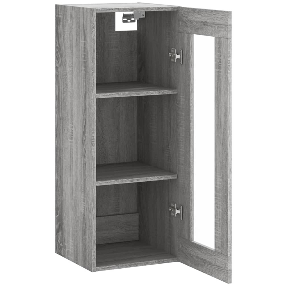 vidaXL Single Glass Door Grey Sonoma Wall Mounted Slim Cabinet Image 7