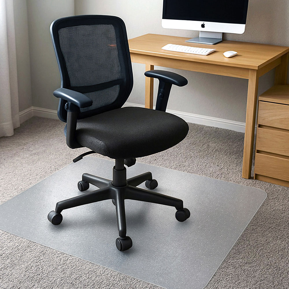 Floortex TrYlok PVC Rectangular Chair Mat Low Pile Carpets up to 6mm 150 x 116cm Image 2