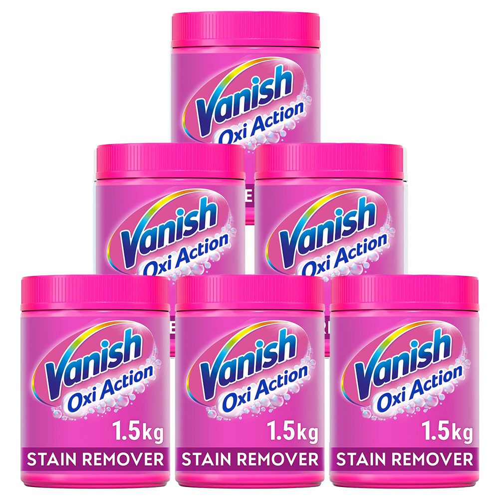 Vanish Oxi Action Fabric Stain Remover Pink Base Case of 6 x 1.5kg Image 1