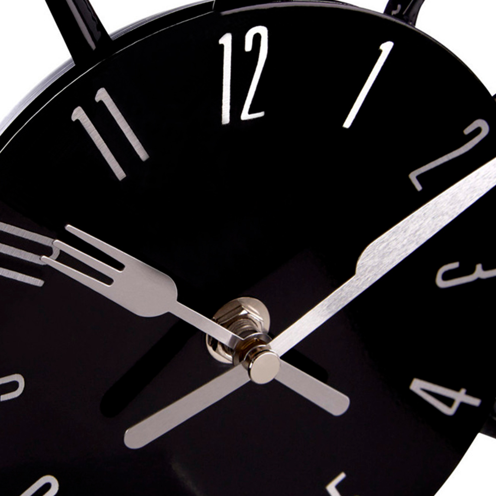 Premier Housewares Black Cutlery Metal Wall Clock Image 3
