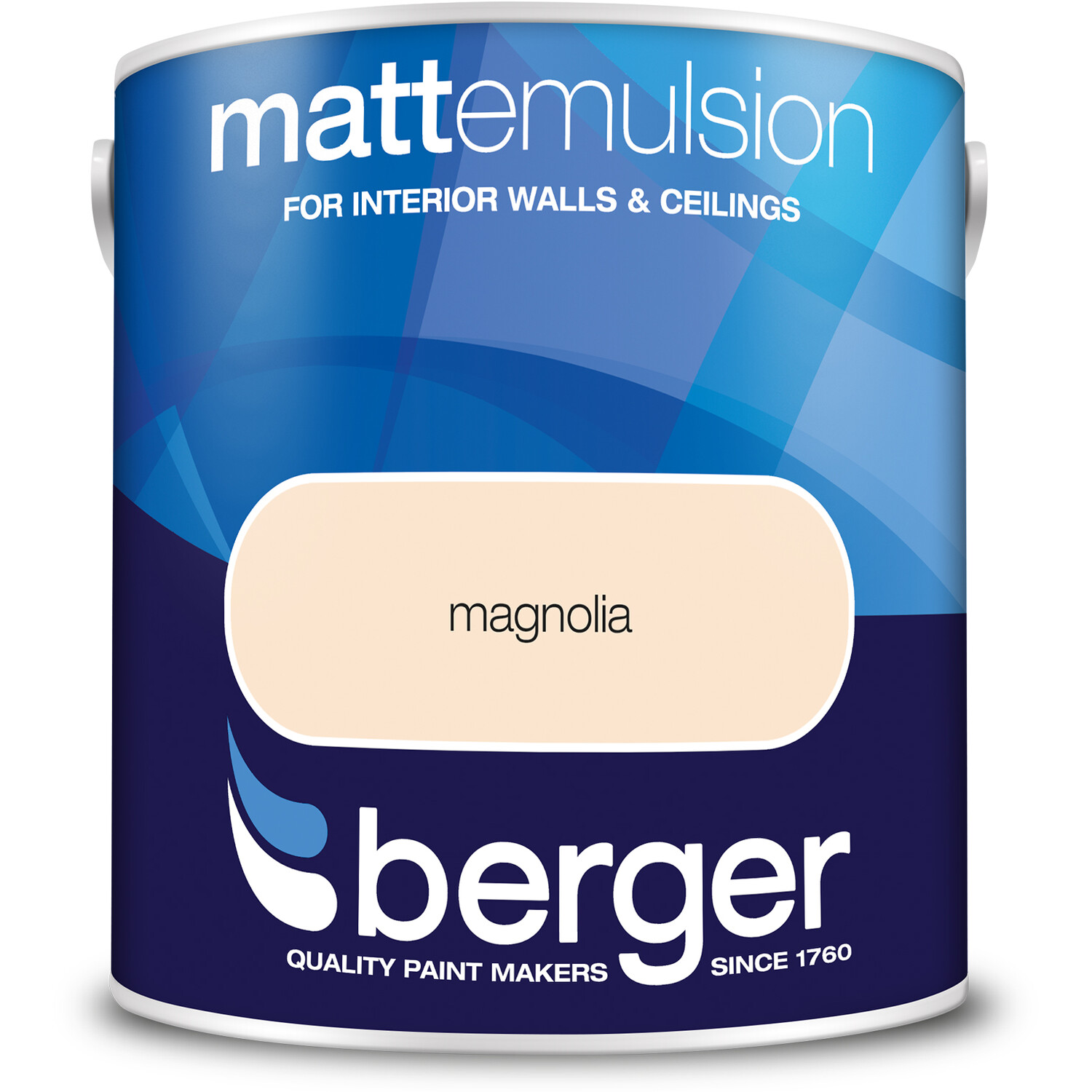 Berger Walls & Ceilings Magnolia Matt Emulsion Paint 2.5L Image 2