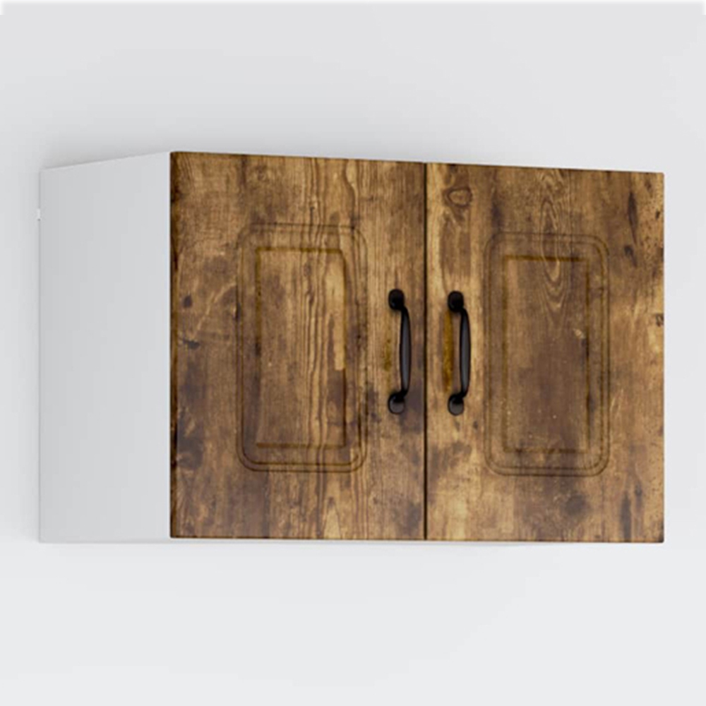 vidaXL Kalmar 2 Door Smoked Oak Wall Mounted Kitchen Cabinet Set of 2 Image 1