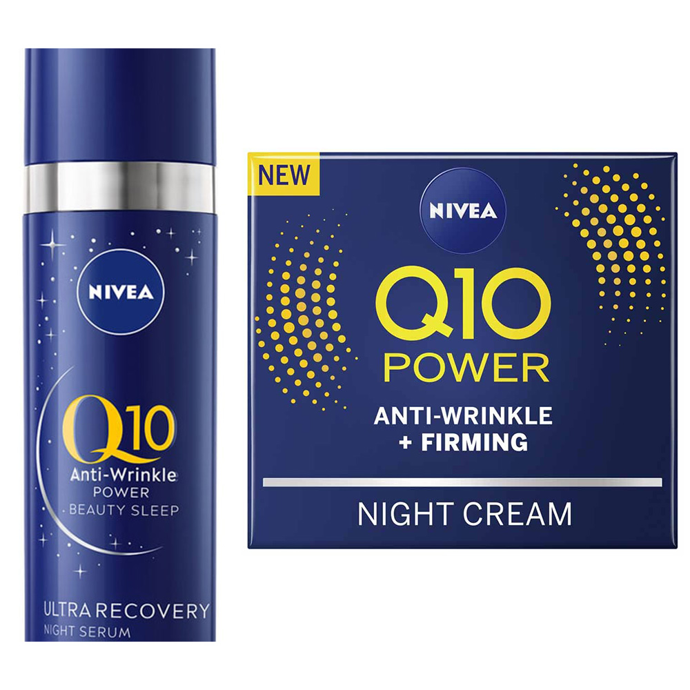 Nivea Q10 Anti-Wrinkle Power Night Cream and Night Serum Bundle Image 1