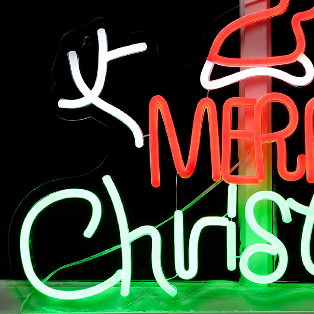 Xmas Haus Neon LED Merry Christmas 44 x 33cm Image 2