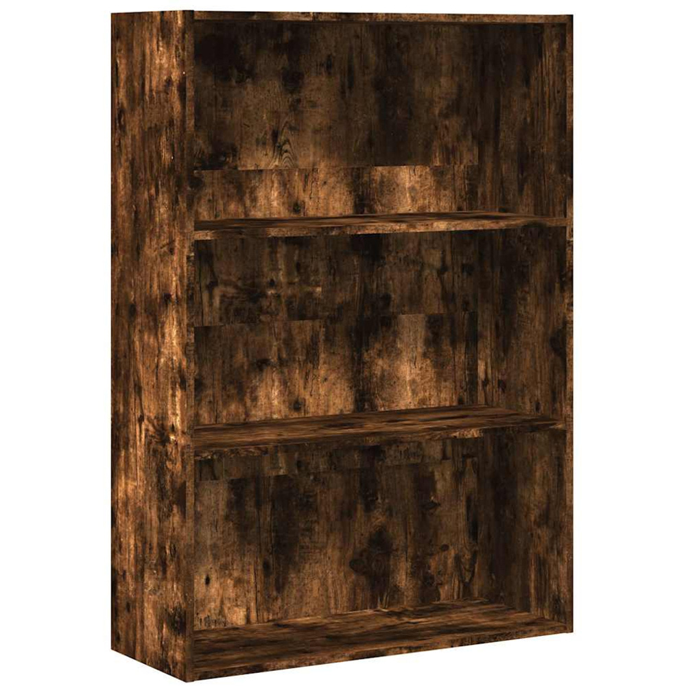 vidaXL 3 Shelf Smoked Oak Bookcase Image 2