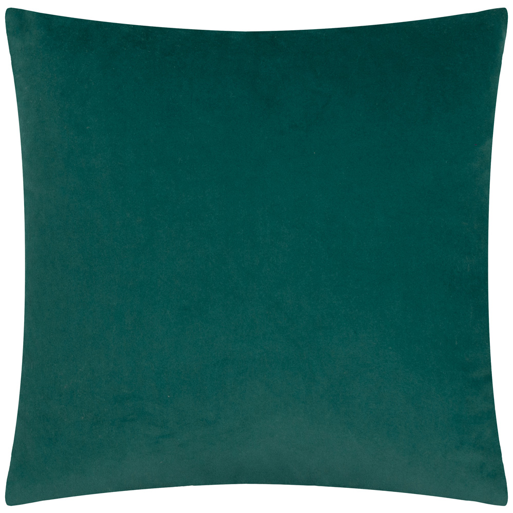 Paoletti Christmas Savoy Teal Stripe Velvet Reversible Cushion 50 x 50cm Image 2