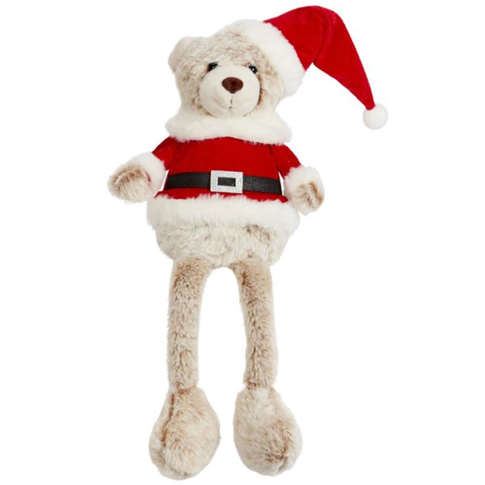 Marco Paul Seated Teddy Santa Plush Ornament Image 1