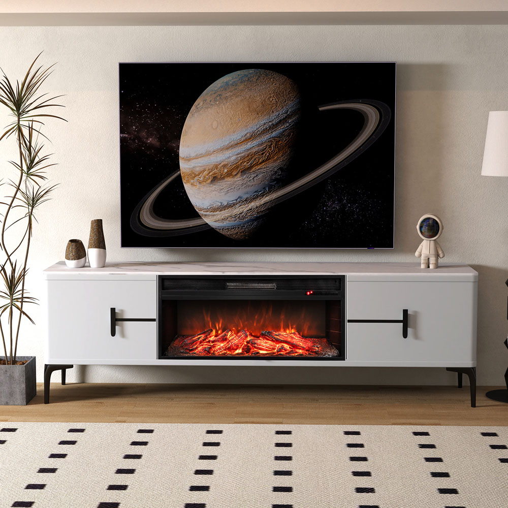 Costway 5000 BTU Recessed Electric Fireplace Insert with Remote Control Image 3