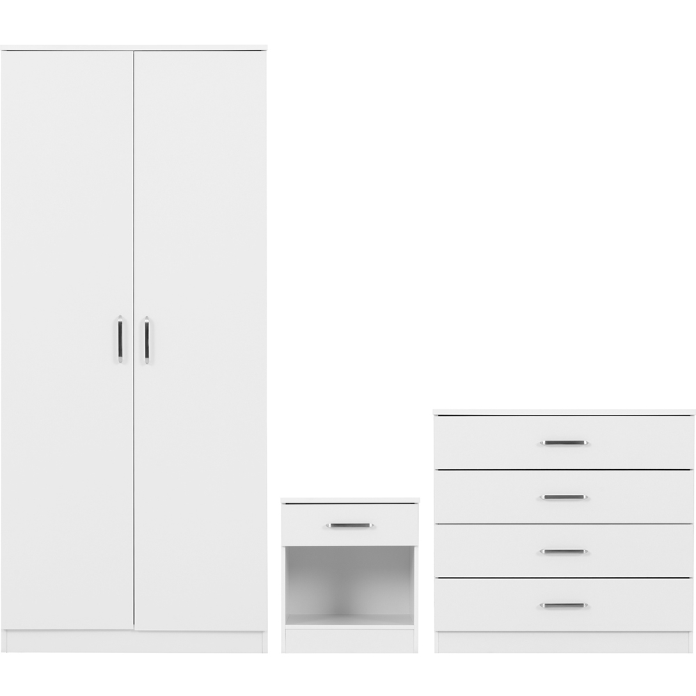 Seconique Dakota 3 Piece White Furniture Set Image 2