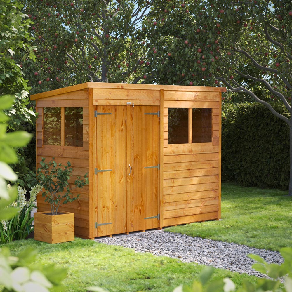 Power 8 x 4ft Overlap Pent Double Door Shed Image 2