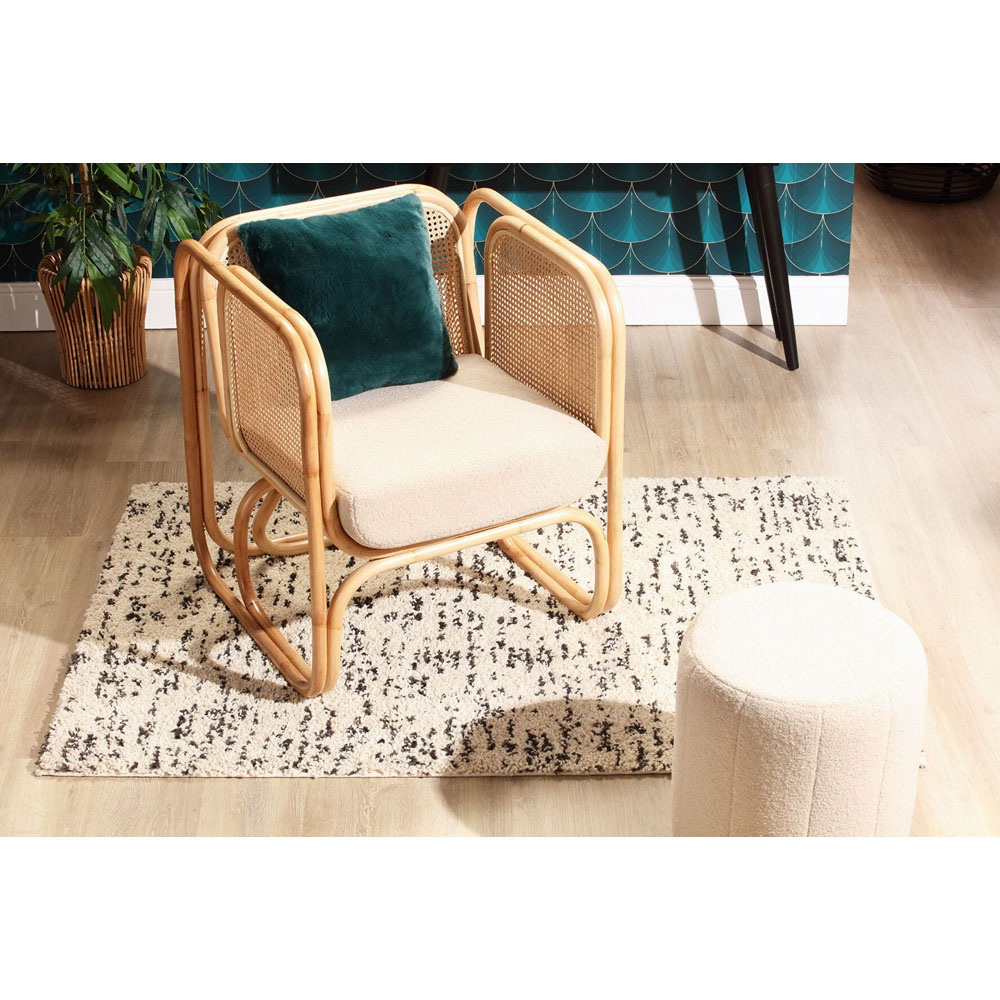 Desser Iconic Natural Latte Fabric Rattan Chair Image 6