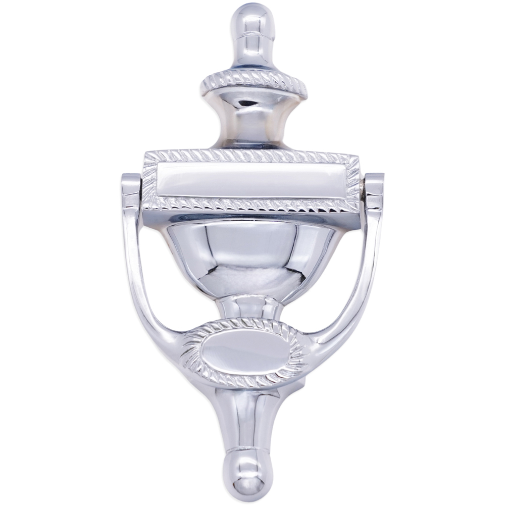 Spira Brass Polished Chrome Georgian Door Knocker Image 3