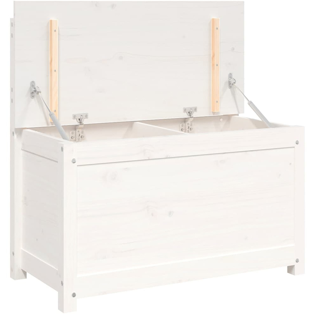 vidaXL White Solid Wood Pine Storage Bench 80 x 41 x 77cm Image 2