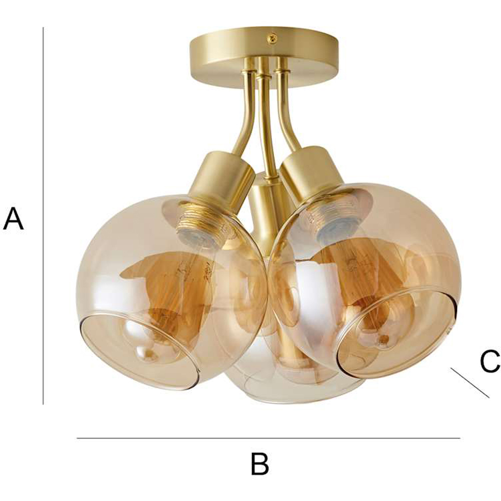 ValueLights Bellamy Brushed Gold Bubble Cluster Flush Ceiling Light and Bulbs Image 7
