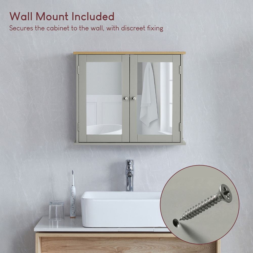 BATH VIDA Priano Wide 2 Door Mirror Bathroom Cabinet Image 7