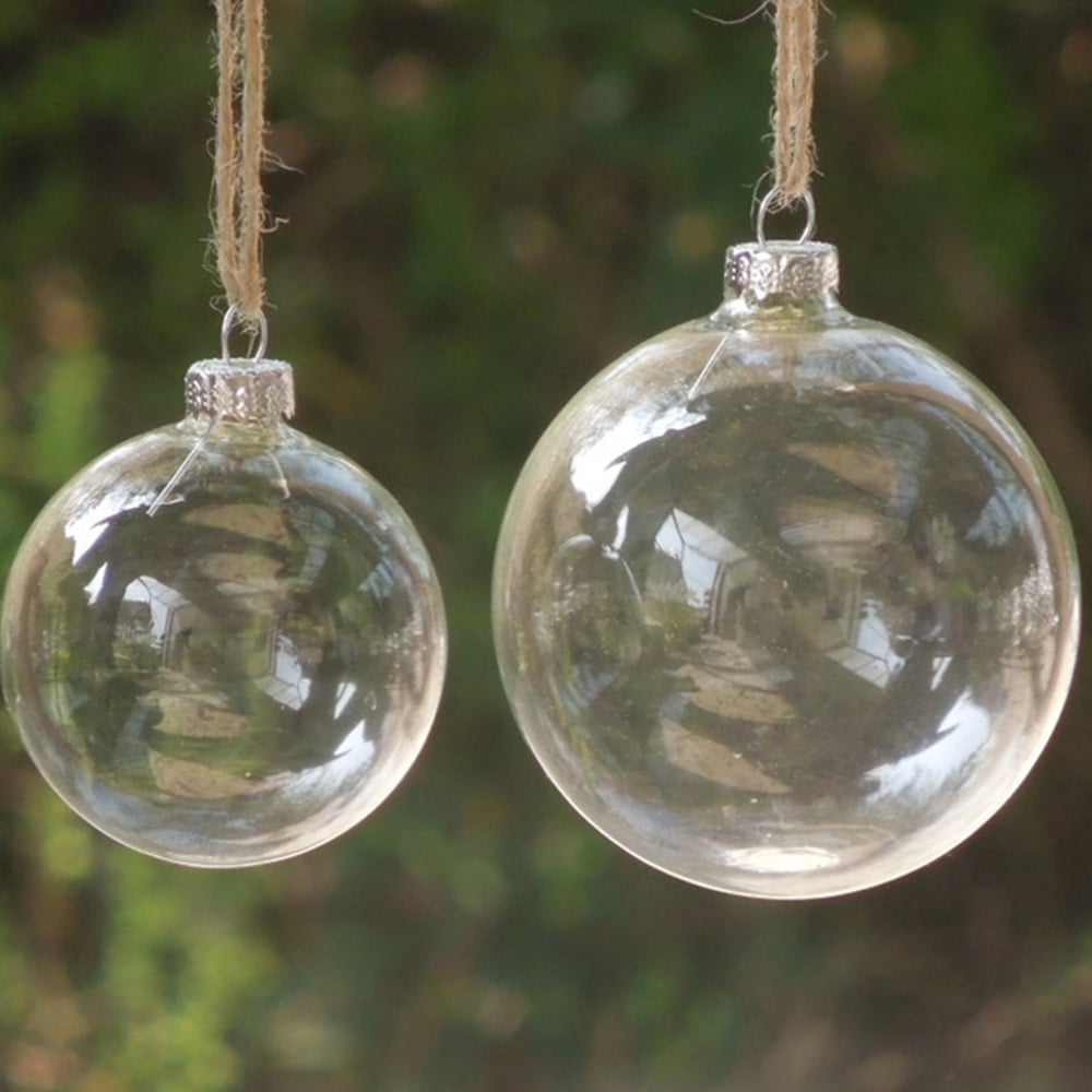 Living and Home Clear Glass Bauble 5 Pack Image 8