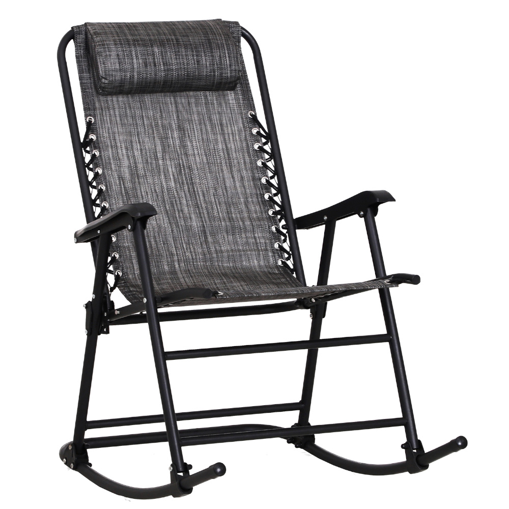 Outsunny Grey Zero Gravity Folding Rocking Chair Image 2