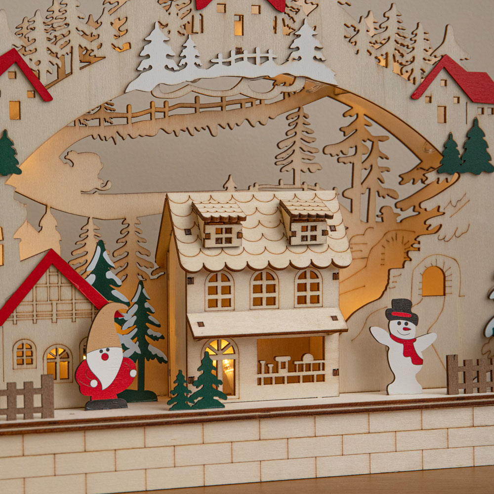 Samuel Alexander LED Wooden Christmas Candle Bridge Village Decoration 43cm Image 5