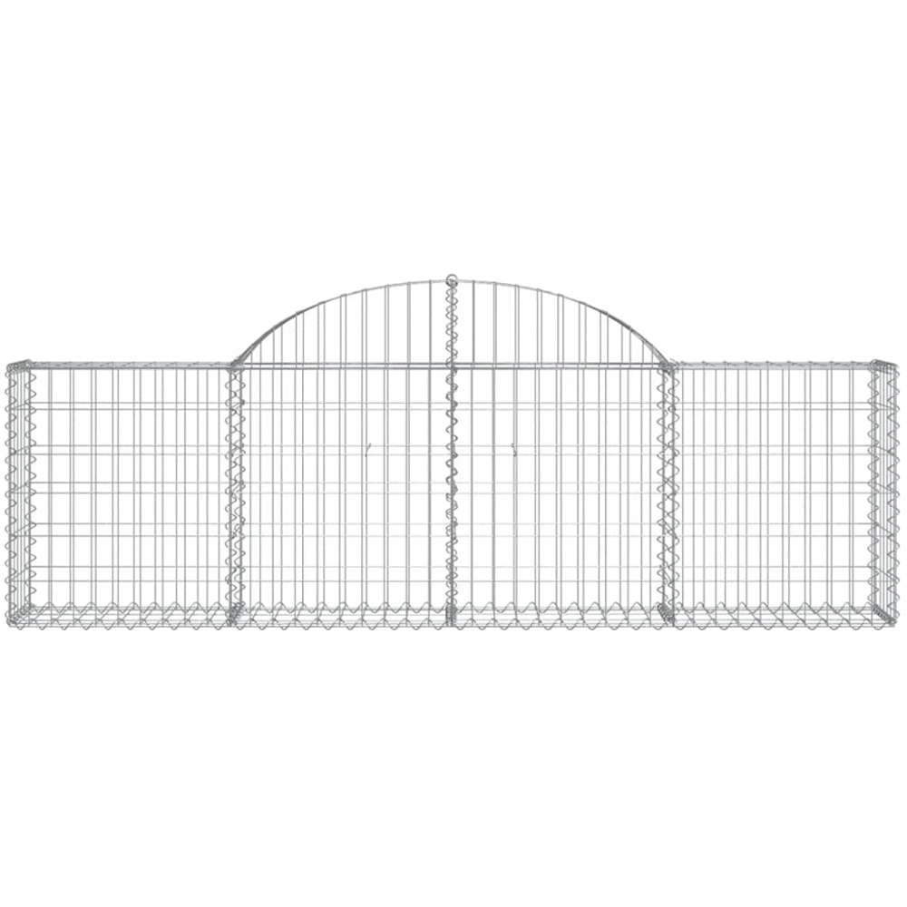 vidaXL Silver Galvanised Iron Arched Gabion Basket 200 x 30 x 60/80cm 6 Pack Image 4