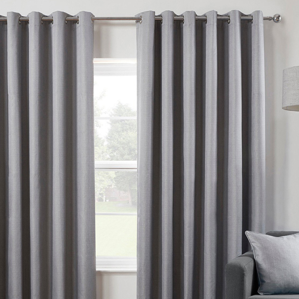 Divante Hoxton Silver Blackout Eyelet Curtains 168 x 183cm Image 5