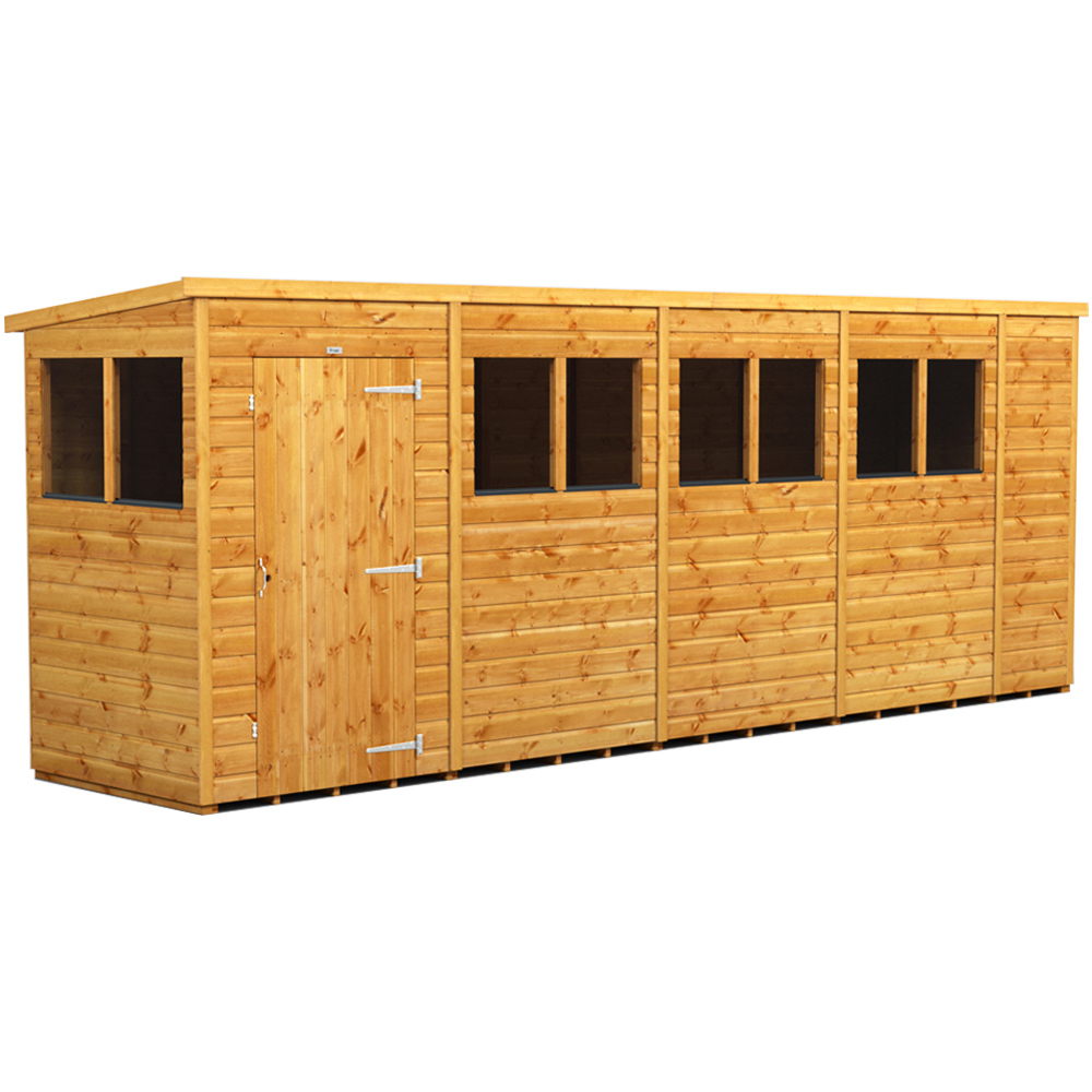 Power Sheds 18 x 4ft Pent Wooden Shed with Window Image 1