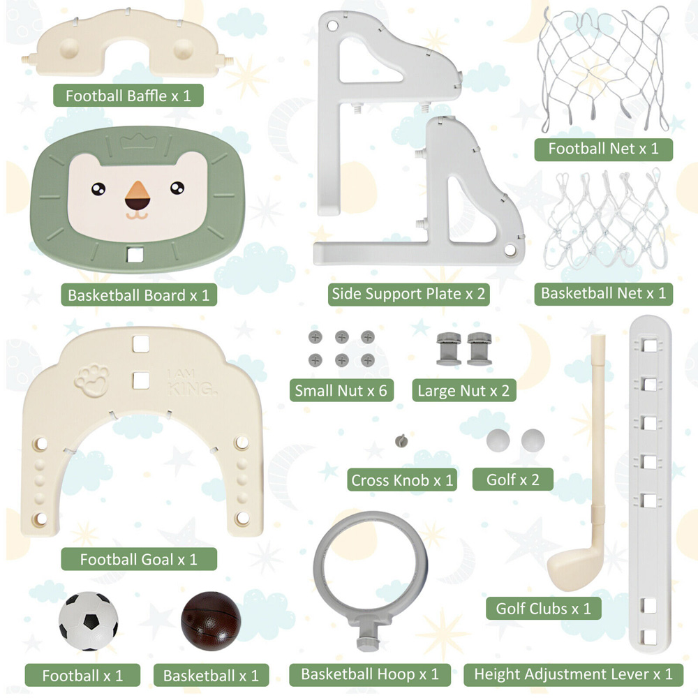 Costway Kids 3 in 1 Basketball Hoop Play Set Image 5