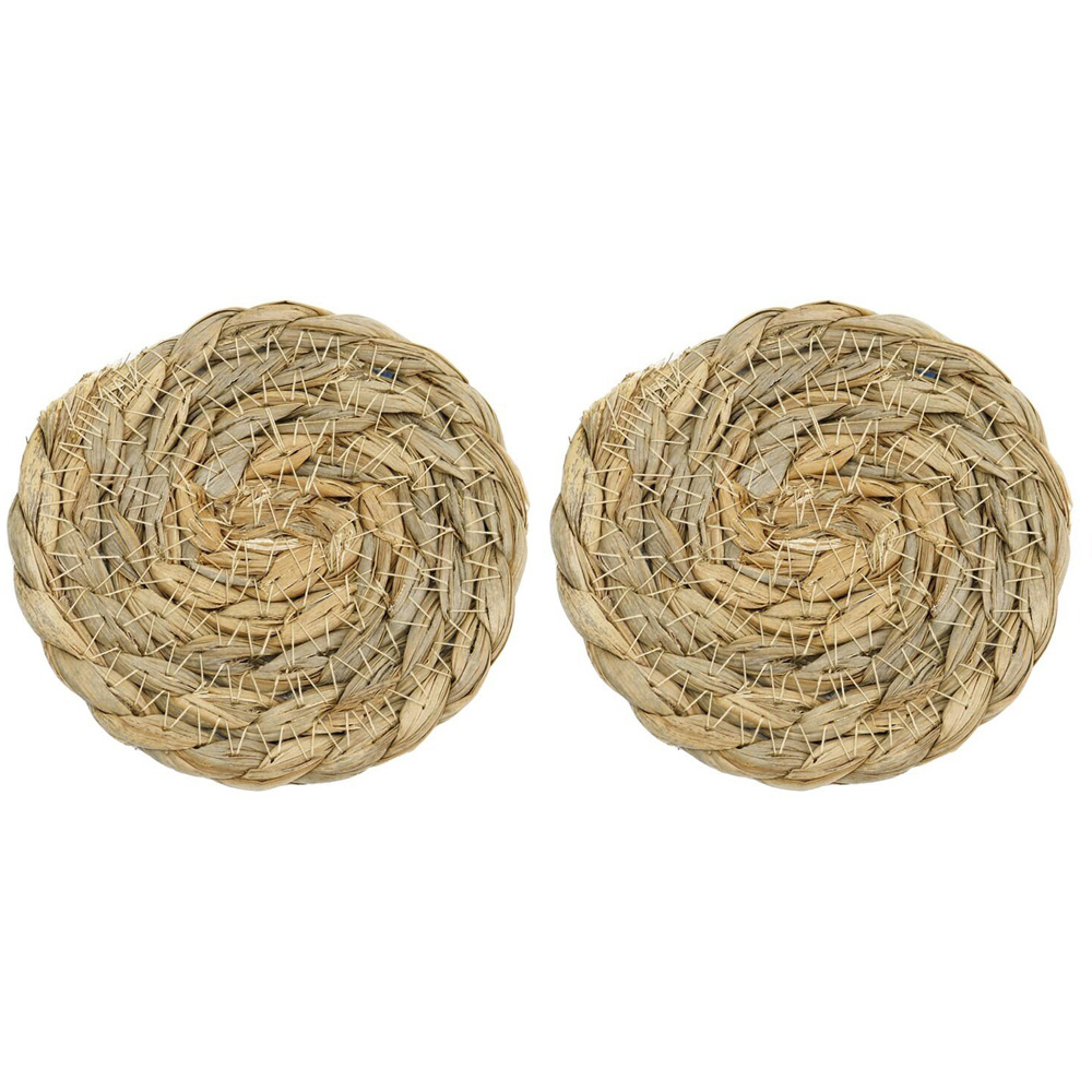 Pack of 4 Cattail Woven Coasters - Brown Image