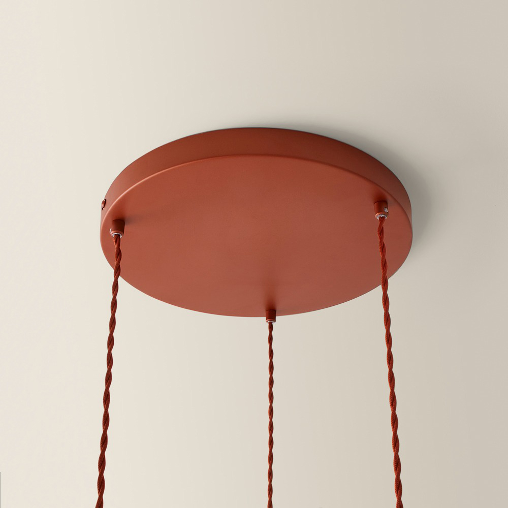 ValueLights Akira 3 Way Burnt Orange Pleated LED Ceiling Pendant Light Image 3