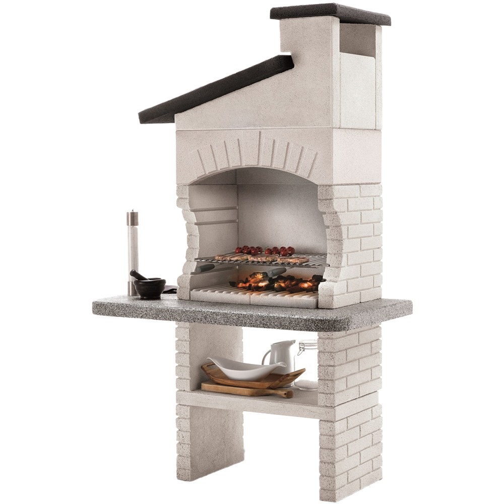 Palazzetti Guanaco 2 Masonry Wood or Charcoal Barbecue White Image