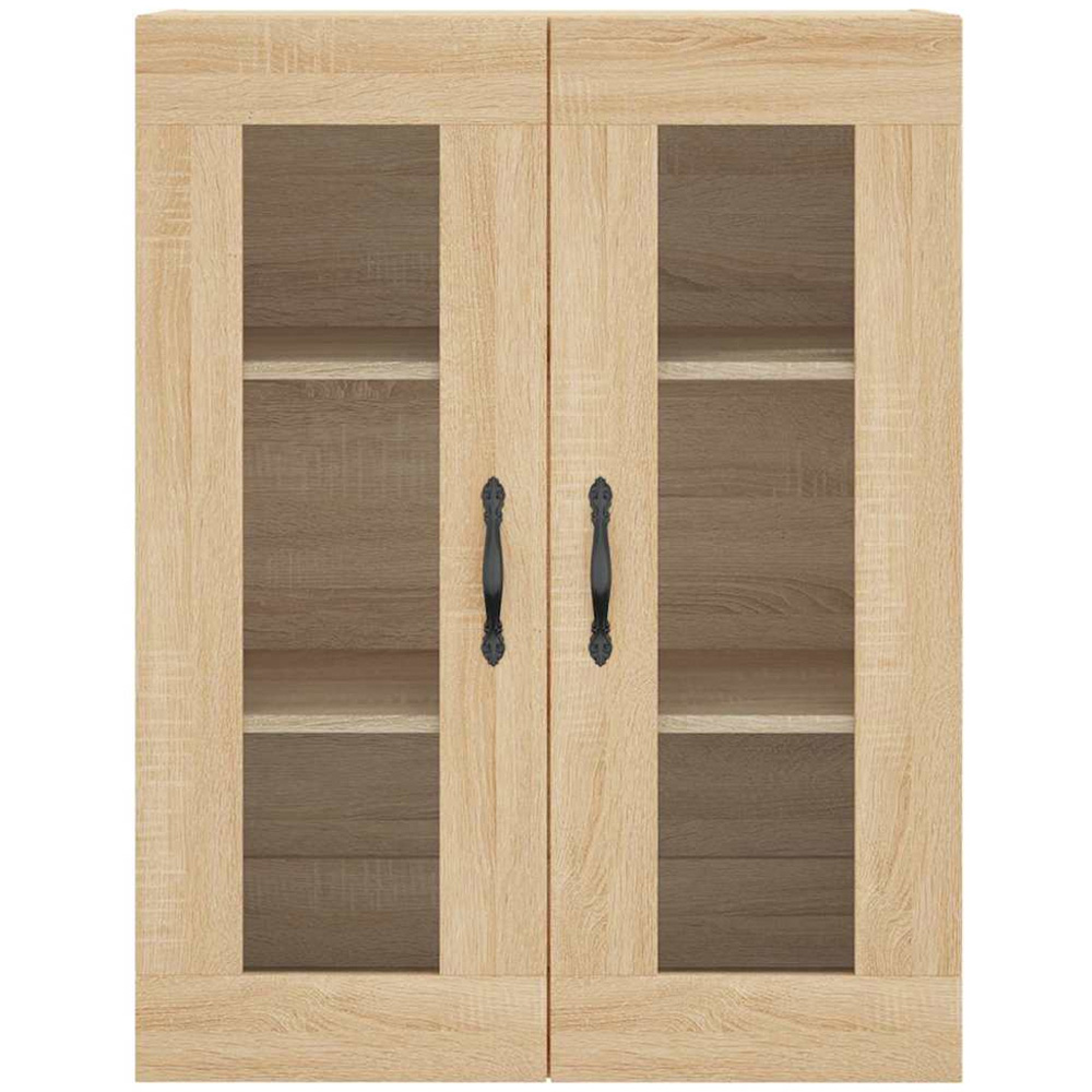 vidaXL 2 Glass Door Sonoma Oak Wall Mounted Cabinet Image 7