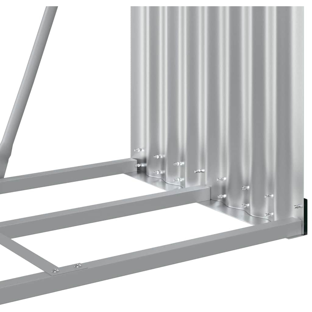 vidaXL Anthracite Galvanised Steel Firewood Log Holder 190 x 80 x 45cm Image 5