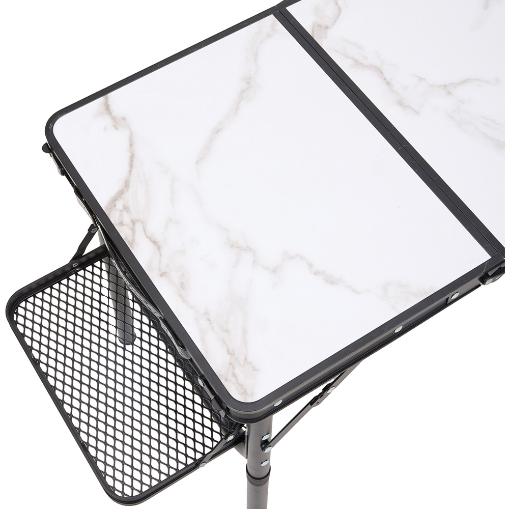 Living and Home Black Folding Camping Table with 2 Side Trays Image 4