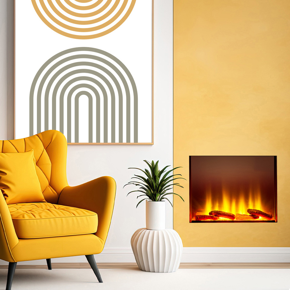 Adam Sahara Fully Inset Media Wall Electric Fireplace 24 inch Image 2