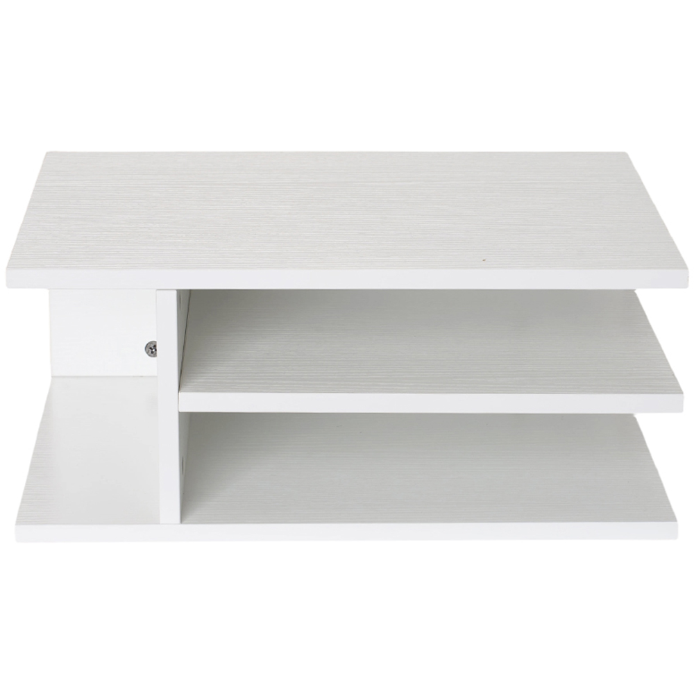 Living and Home 3 Shelf Warm White Desktop Printer Stand Image 3