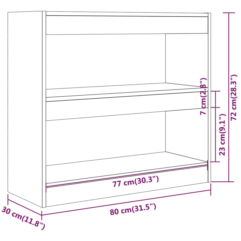 vidaXL 2 Shelf Concrete Grey Wooden Bookcase Image 8