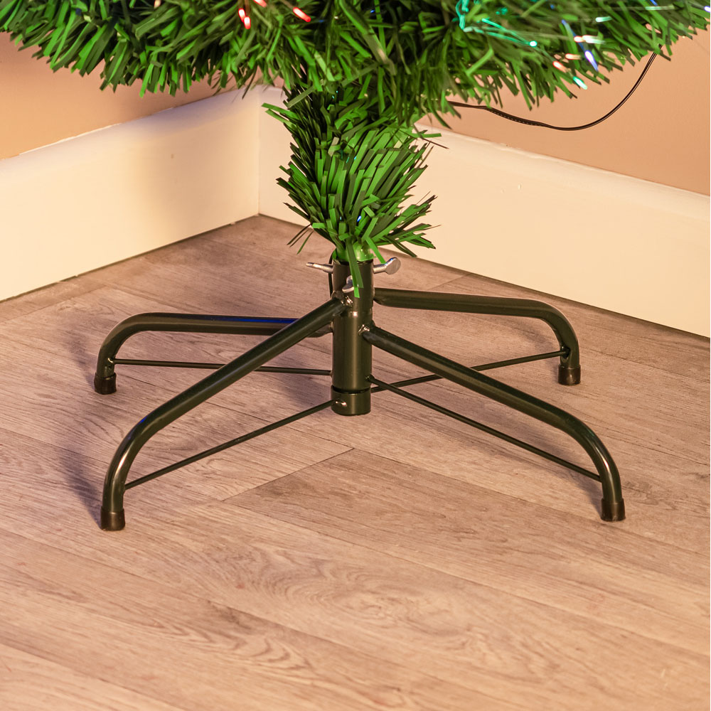 The Christmas Centre Multicolour LED Green Fibre Optic Artificial Xmas Tree with Baubles 7ft Image 6