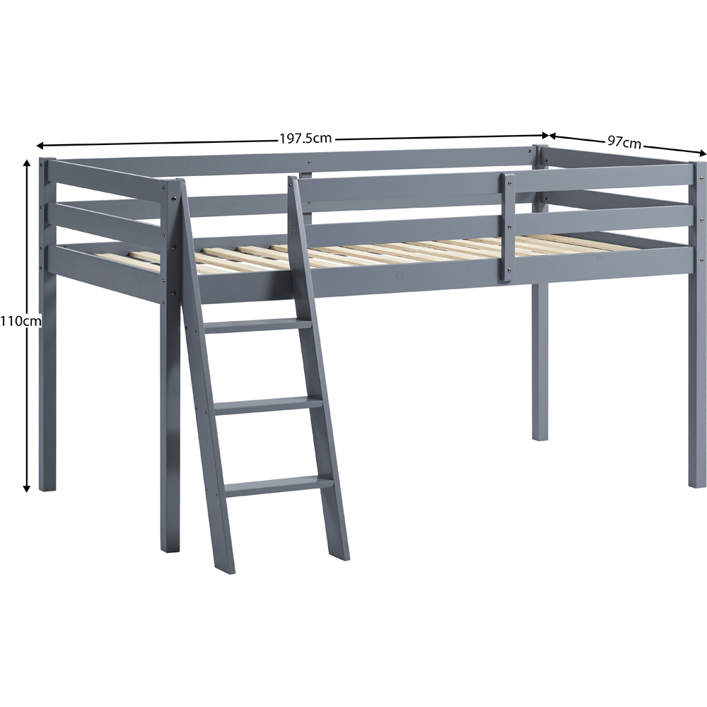 VIDA DESIGNS Sydney Single Grey Bunk Bed with Foam Mattress Image 9