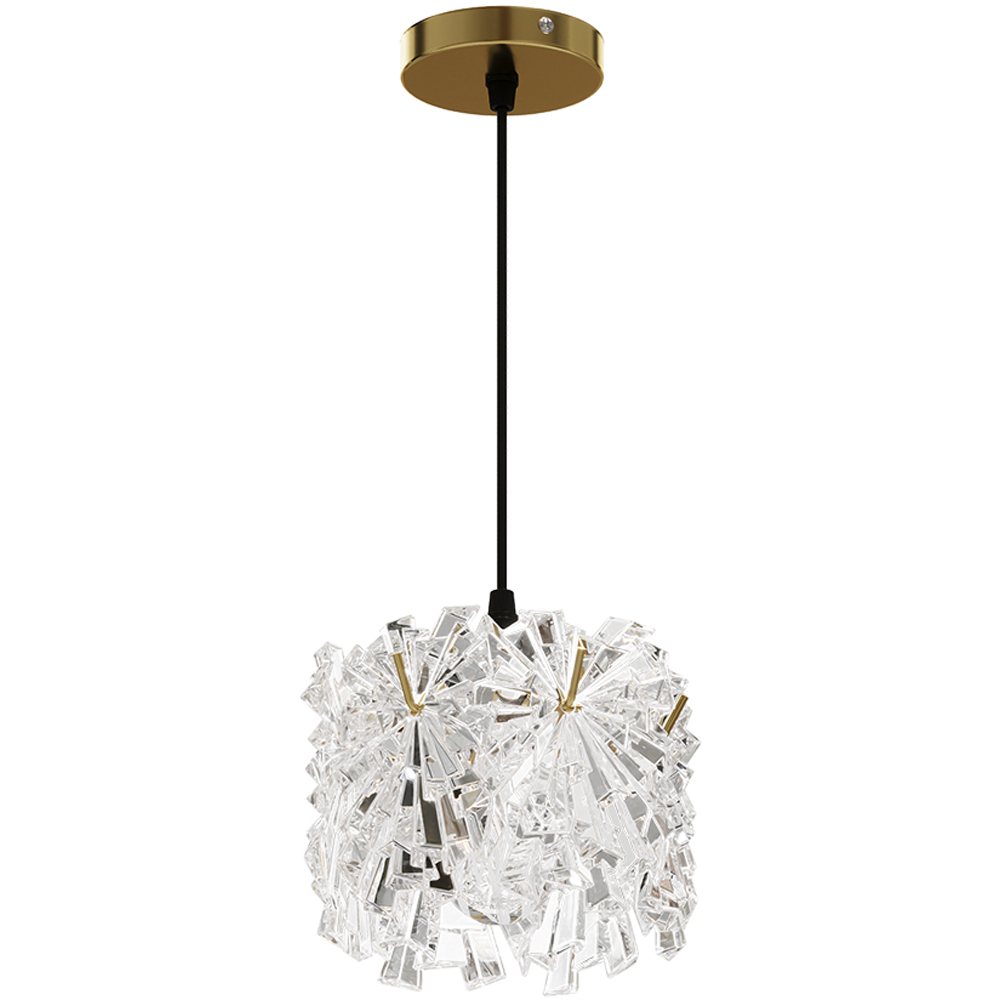Living and Home Large Gold Glass Shade E27 Pendant Light Image 1